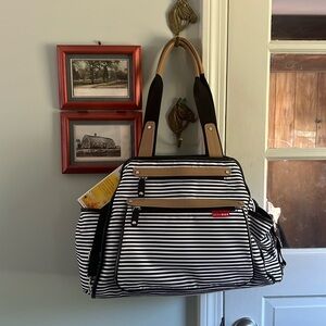SkipHop Large Striped Diaper Bag